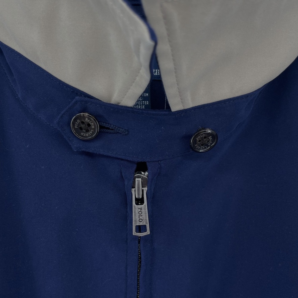 Vintage Polo Ralph Lauren Men's XXL Harrington Bomber Jacket Navy Blue Full Zip - Picture 8 of 15